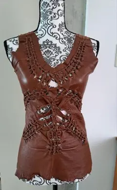 【希少】Jean Paul GAULTIER 羊革 編み込み タンクトップのサムネイル