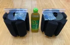 超大型スポンジフィルター(ワイドタイプ・新品)4個スペアエアストーン
