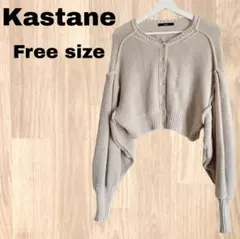 カスタネ ショートカーディガン ベージュ ニット 春服