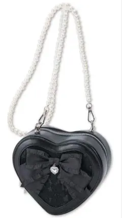 地雷系 ショルダー バッグ 眞白ありす しまむら 黒 ブラック ハート