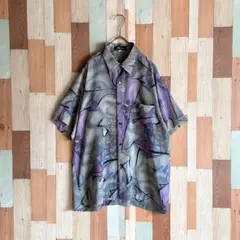 90s 00s vintage 古着 総柄シャツ 国産 レトロ配色 y2k