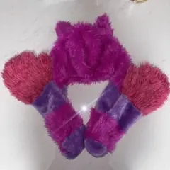 チェシャ猫マフラーキャップ　ピンク
