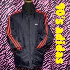 希少！90’s adidas トレフォイルロゴナイロンジャケット(黒)