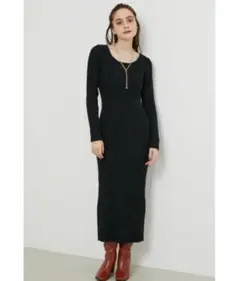 リエンダ　ブラック ニットワンピ