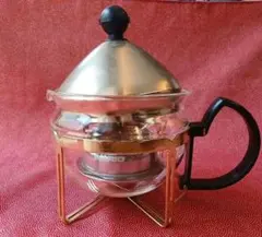HARIO ハリオ ティーポット ゴールドスタンド 茶こし付 耐熱ガラス レトロ