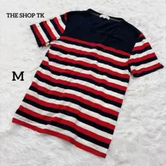 THE SHOP TK/半袖/カットソーボーダー/クルーネック/赤/白/紺/Mのサムネイル