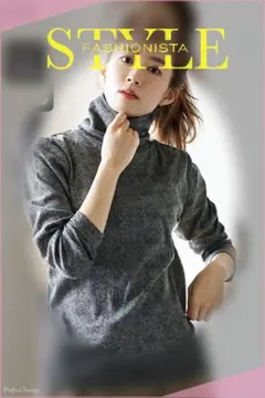 新品タグ付き　裏起毛タートルネック　 Lサイズ ヘリンボーン　カットソー