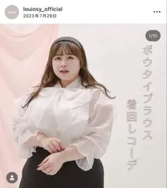 louiosyルオシー】シアーボウタイブラウス 3L ホワイト - メルカリ