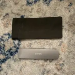 Anker USBハブ 2ポート シルバー 収納ケース付き