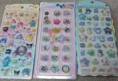 【正規品】サンリオ　うるちゅる・おはじき・コットンパフィー　シール3セット