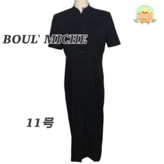 BOUL' MICHE 半袖 ロングワンピース 黒 ブラック 11号 M 上品