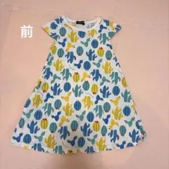 moujonjon サボテン柄 半袖ワンピース
