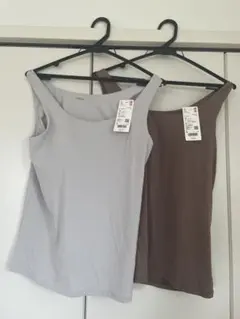 UNIQLO エアリズム 2024年製 ブラ付タンクトップ Lサイズ2枚セット