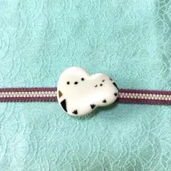 シマエナガ　ナカヨシオヤコ　帯留　鳥　レトロ　雪の妖精　動物　帯留め