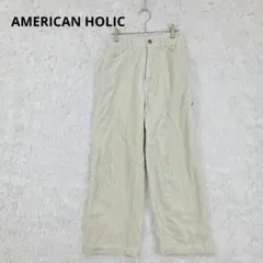 AMERICAN HOLIC　コーデュロイワイドパンツ　S　アイボリー　アメホリ