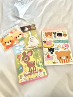 動物キャラクター メモ用紙セット 4点