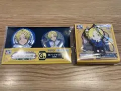 サカモトデイズ　タイトーくじ　シン　缶バッジセット　ラバーストラップ