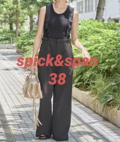 サスペンダー付きワーカーパンツ 38 黒 spick&span