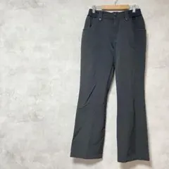 ダンスキン　大きいサイズ　裏起毛　ストレートパンツ　黒　ウエストゴム　秋冬　L