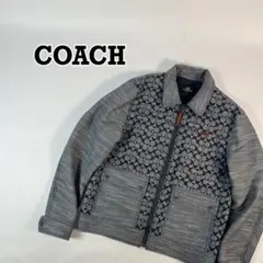 コーチ　シグネチャー　シャンブレーブルゾン　デニムジャケット　ジップアップ　牛革