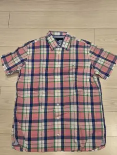 TOMMY HILFIGER 半袖シャツ L ピンク系チェック