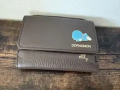 efffy ドラえもん コラボ 三つ折り財布 レザー ブラウン - メルカリ