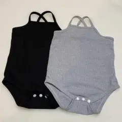 ベビーロンパース キャミソール バッククロス 3-6m
