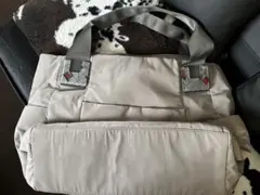 ear PAPILLONNER ベージュグレー　ナイロントートバッグ