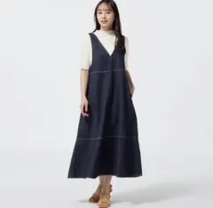 【美品】　デニムジャンパードレス　GU ワンピース　デニム　デニムワンピース