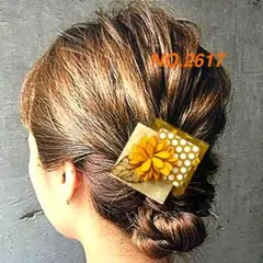 ポニーフック　花モチーフ ヘアクリップ ドットデザイン　NO.2617