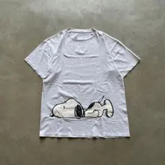 90s SNOOPY スヌーピー プリントTシャツ 霜降グレー ボロT XL相当のサムネイル