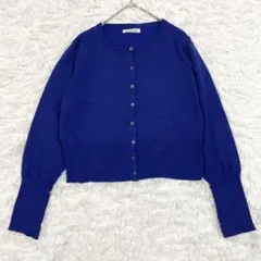 ラミラル RAMIRAL ニットカーディガン 青 LL 羽織り きれいめ 上品