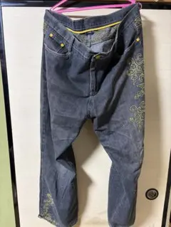 COOGI デニムパンツ ブラック 刺繍 W42