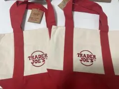 【値下げ】TRADER JOE'S トートバッグミニ（レッド）2個セット