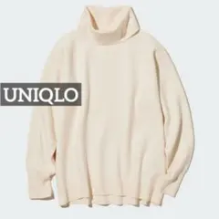 k0633 UNIQLO スフレヤーンタートルネックセーター オフホワイト