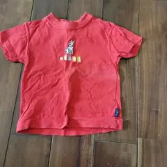 キャラクター刺繍 赤 半袖Tシャツ　90サイズ　中古品