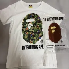 A BATHING APE Tシャツ ホワイト×グリーン