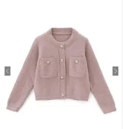 GRL ゴールドボタンショート丈ニットカーディガン[an1347]