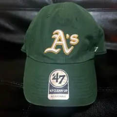 47 A's オークランドアスレチックスキャップ サイズ調整可能　グリーン色