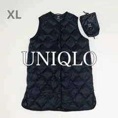 美品　UNIQLO ユニクロ　ウルトラライトダウンロングベスト ブラック　XL
