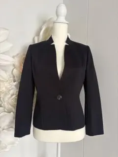 【1回着用・美品】SCAPA Vノーカラージャケット 38 濃紺 フォーマル