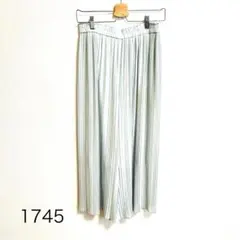 ユニクロ　シフォンプリーツスカートパンツ　ボトムス 　楽ちん　グリーン　L