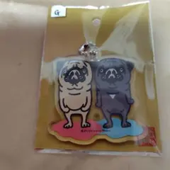 パグ アクリルキーホルダー 2匹セット
