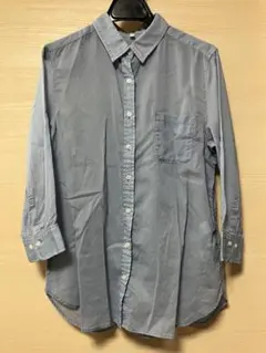 ライトブルー 七分袖 ボタンシャツ Lサイズ