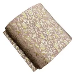 ユ140開名古屋帯 全通柄 唐織　唐草花と凤凰 正絹 着物帯　仕立て上り