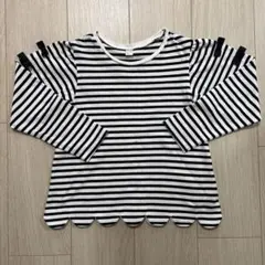 アプレレクール　裾スカラップ　ボーダーシャツ　長袖　120cm