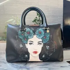 美品✨Nicole Lee ニコルリー 花柄 ハンドバッグ ブラック 2wayのサムネイル