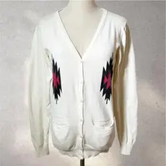 【ロデオクラウンズ】S/カーディガン/バックプリント/アイボリー/Vネック/長袖