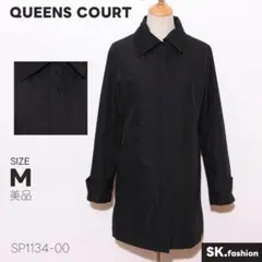 美品QUEENSCOURT アウター ステンカラー 前開き 比翼仕立て 中綿入り