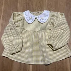 バースデイ　刺繍襟ギンガムチェックシャツ